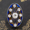 2.58ctw Victorian Old Mine Cut Diamond & Enamel Cluster Ring
