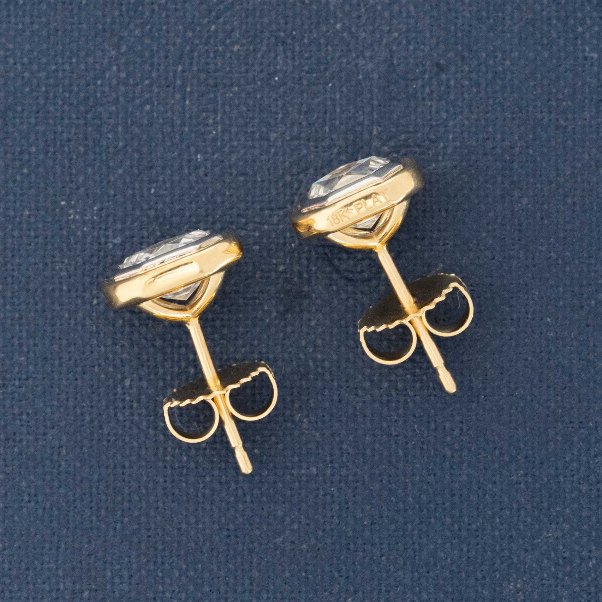 2.58ctw Vintage Tycoon Cut Diamond Stud Earrings, GIA