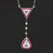 2.59ctw Antique Triangular & Pear Cut Diamond & Ruby Lavaliere, French