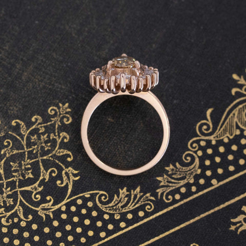 2.60ctw Fancy Brown Pear Shaped Diamond Ballerina Ring by Heidi Gibson