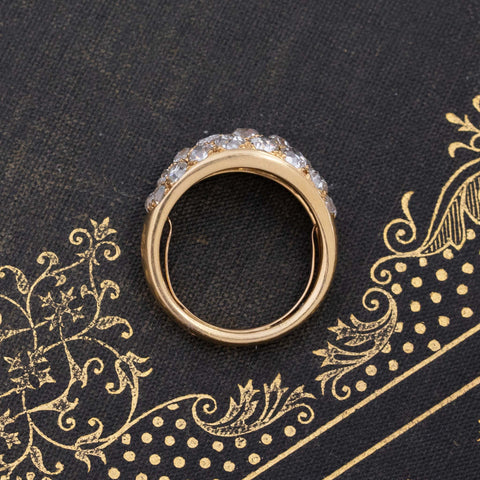 2.60ctw Old Mine Cut Diamond Cluster Dome Ring, French