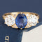 2.62ctw Old European Cut Diamond & Sapphire Trilogy Ring