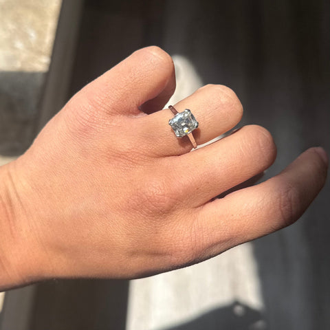 2.64ct Antique Cushion Cut Diamond Solitaire, GIA M
