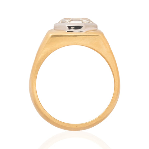 2.65ct Octagonal Step Cut Diamond Bezel Ring, GIA