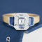2.66ct Asscher Cut Diamond & Sapphire Trilogy Ring, GIA M SI2