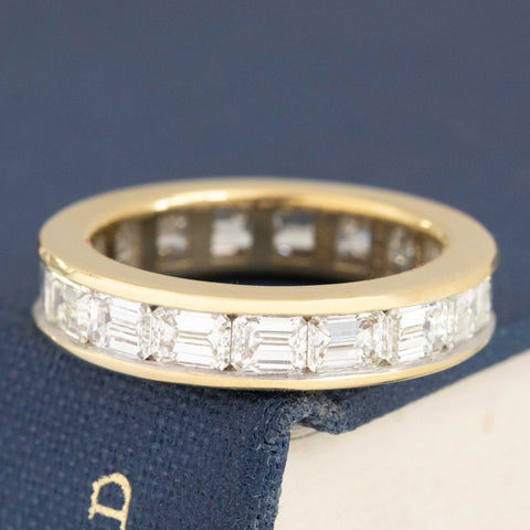 2.67ctw Emerald Cut Diamond Channel Set Eternity Band