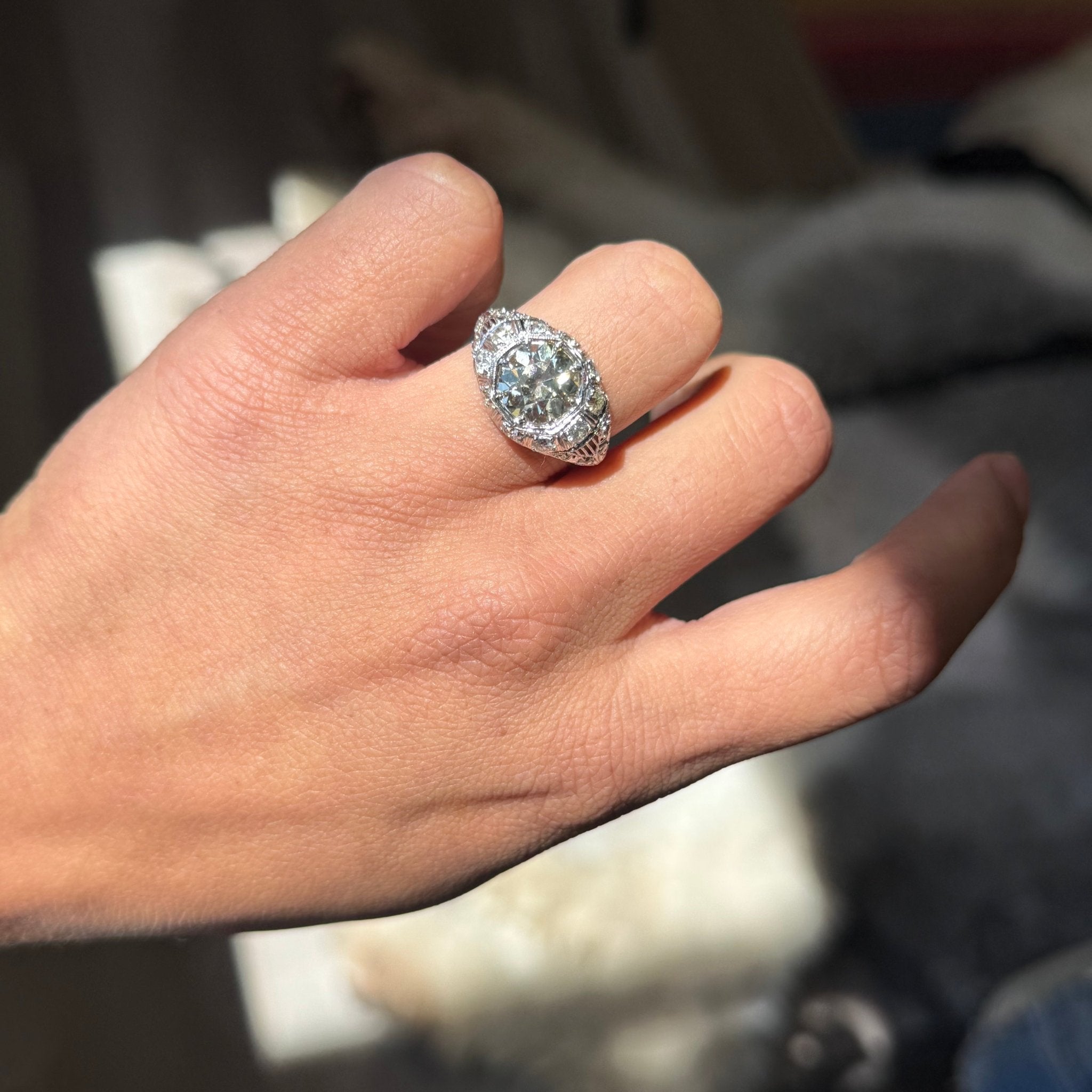 2.68ct Edwardian Old European Cut Diamond Ring, GIA