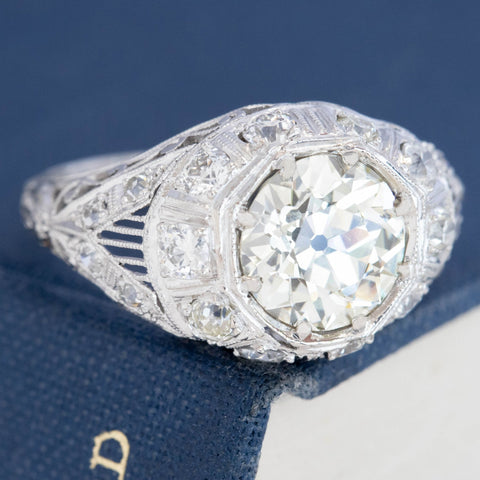 2.68ct Edwardian Old European Cut Diamond Ring, GIA