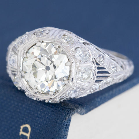 2.68ct Edwardian Old European Cut Diamond Ring, GIA