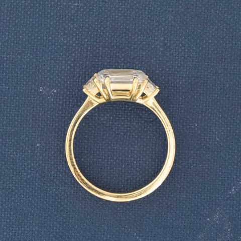 2.69ctw Portrait Cut Diamond Trilogy Ring GIA D VVS2