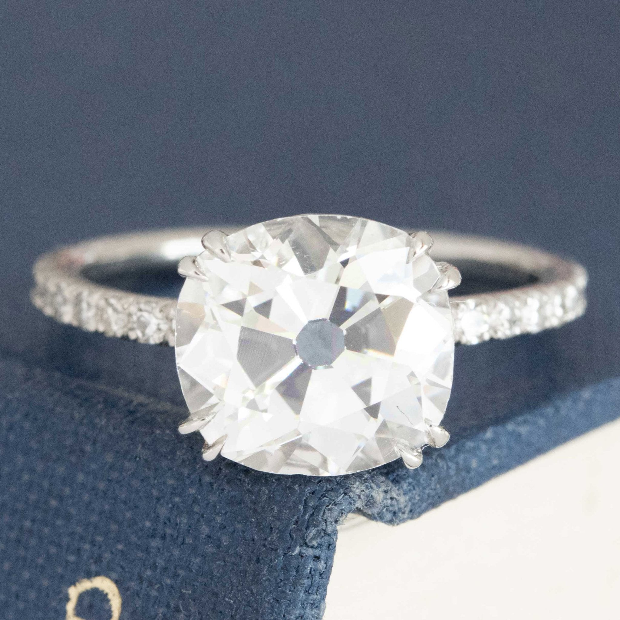 2.71ct Old Mine Cut Diamond Solitaire by Leon Mege