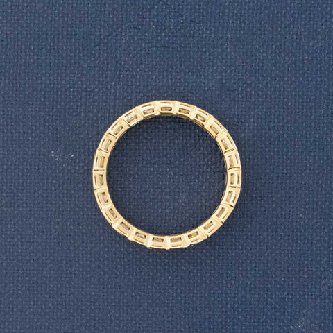 2.71ctw Emerald Cut Diamond Half-Bezel Eternity Band