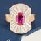 2.74ctw Ruby & Tapered Baguette Cut Diamond Ballerina Ring
