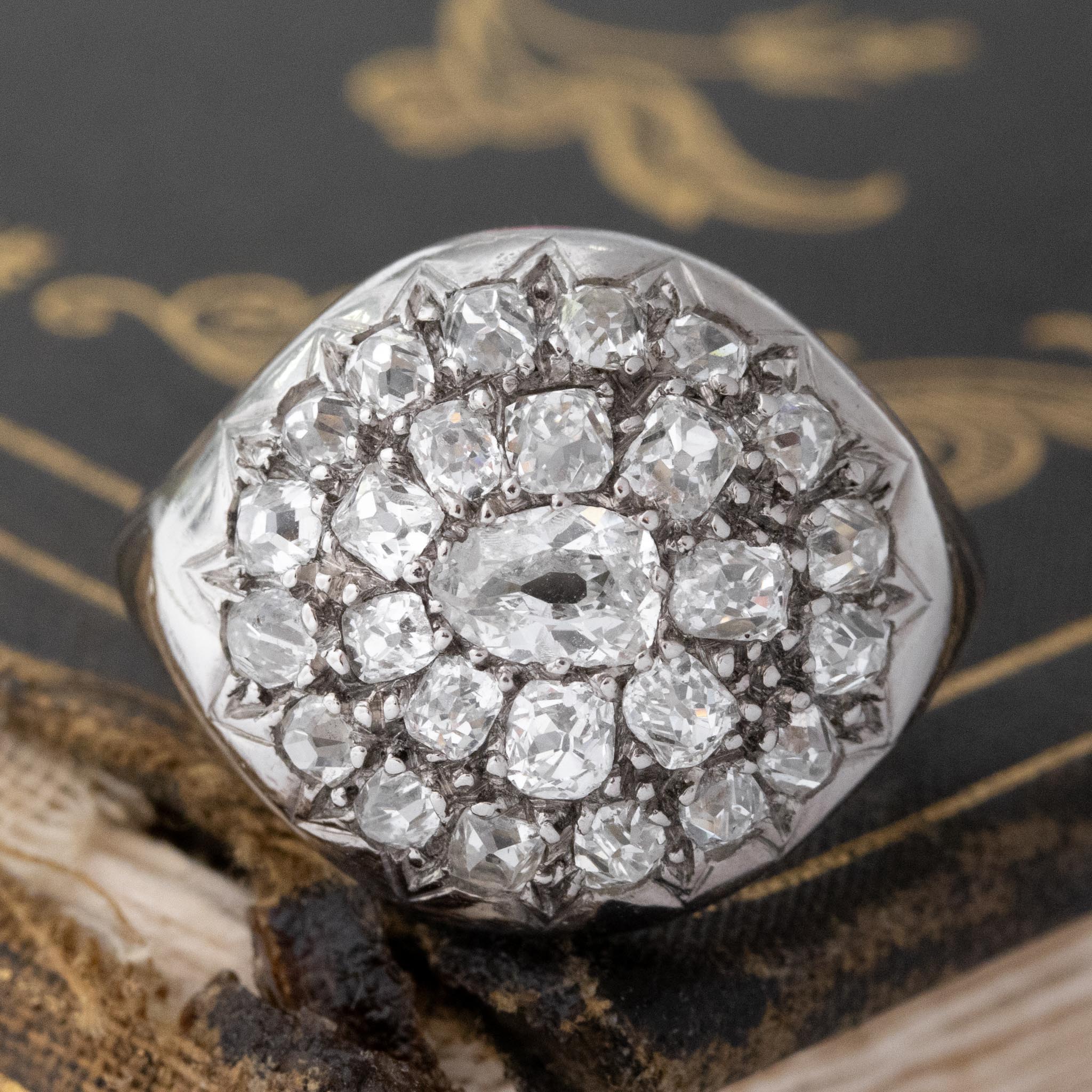 2.75ctw French Antique Cluster Dome Ring