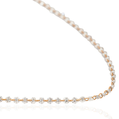 2.75ctw Round Brilliant "Threaded" Diamond Necklace