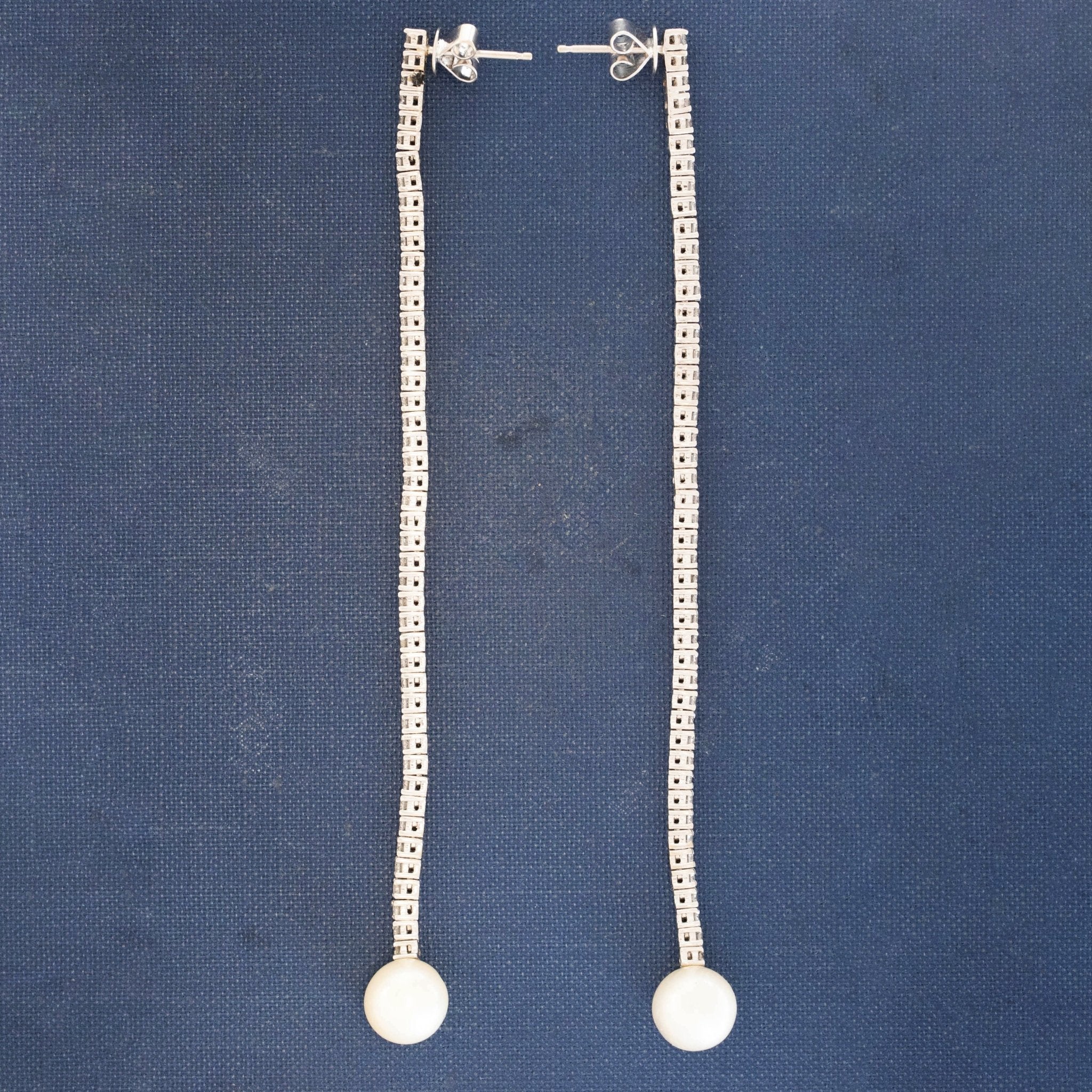 2.76ctw Vintage Diamond & Pearl Shoulder Dusters