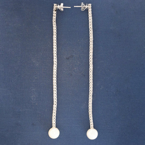 2.76ctw Vintage Diamond & Pearl Shoulder Dusters