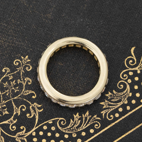 2.78ctw Old Mine Cut Diamond Channel Set Eternity Band