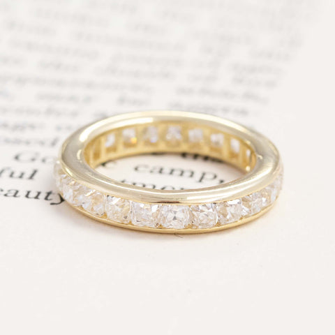 2.78ctw Old Mine Cut Diamond Channel Set Eternity Band