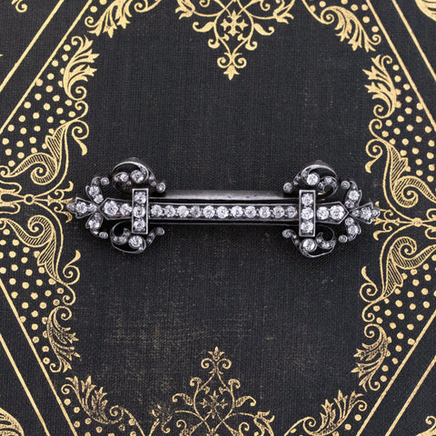 2.79ctw Victorian Old Cut Diamond Bar Brooch