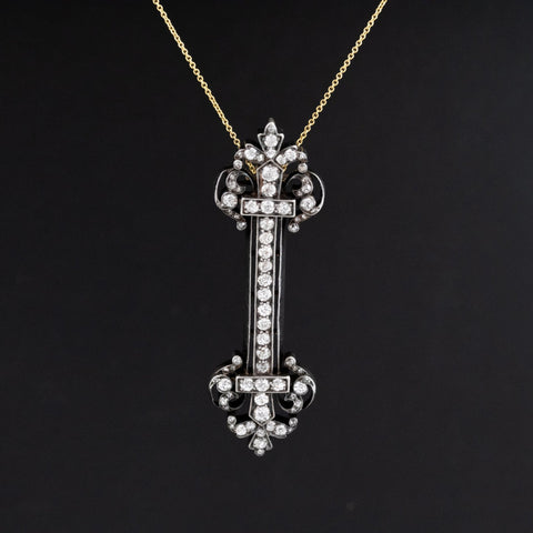 2.79ctw Victorian Old Cut Diamond Bar Brooch