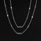 2.80ctw Long Chain Emerald & Diamond Station Necklace, 42"