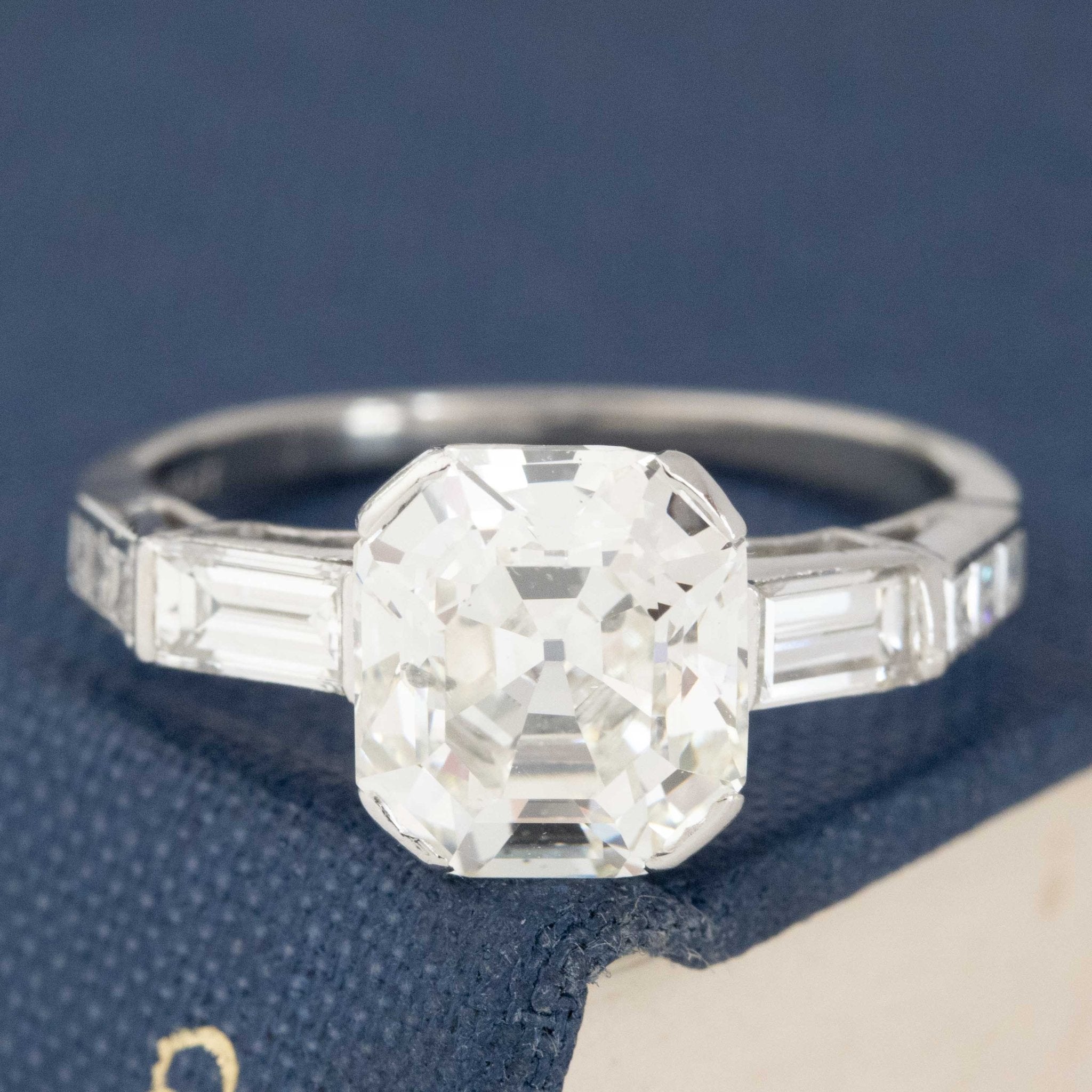 2.82ct Asscher Cut Diamond Ring, GIA J SI2