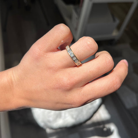 2.83ctw Emerald Cut Diamond Channel Set Eternity Band