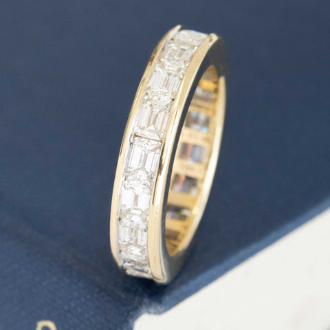 2.83ctw Emerald Cut Diamond Channel Set Eternity Band