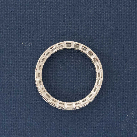 2.83ctw Emerald Cut Diamond Half-Bezel Eternity Band
