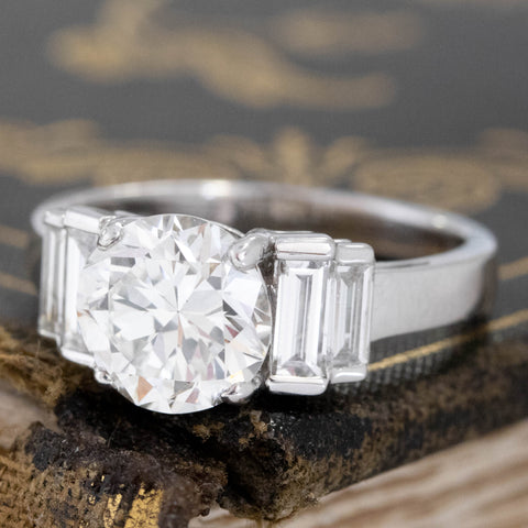 2.85ctw Transitional Cut Diamond Solitaire