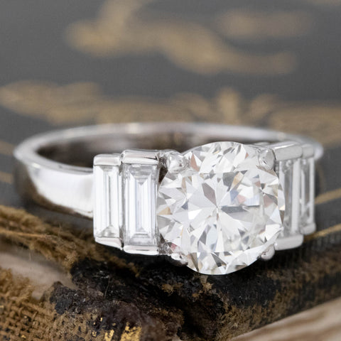 2.85ctw Transitional Cut Diamond Solitaire