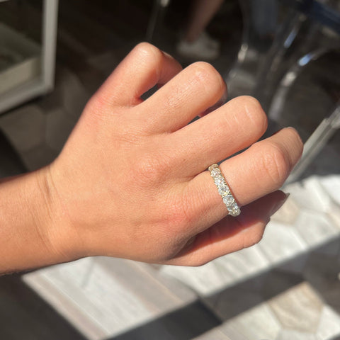 2.86ctw Old European Cut Diamond Half-Eternity Band
