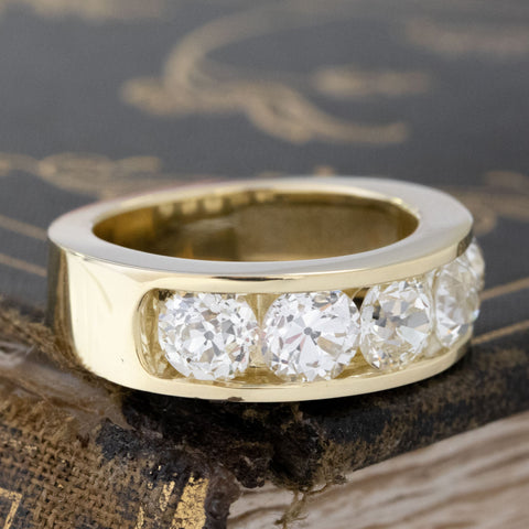 2.88ctw Old European Cut Diamond 5-Stone Channel Set Band