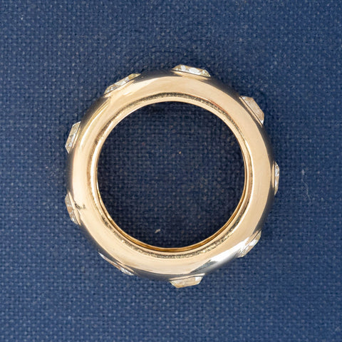 2.89ctw mixed old cut champagne diamond flush set donut band in 18kt yellow gold – alternate view 5