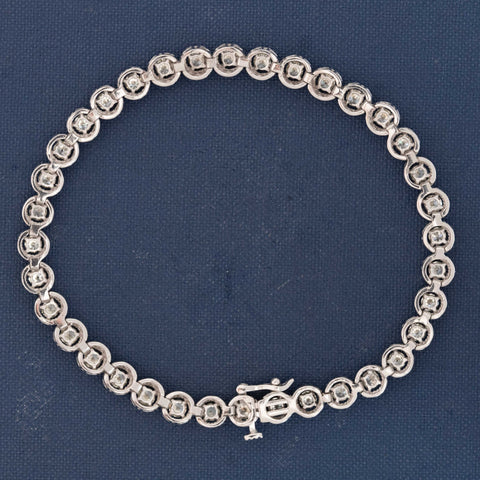2.89ctw Vintage Old European Cut Diamond Bezel Tennis Bracelet
