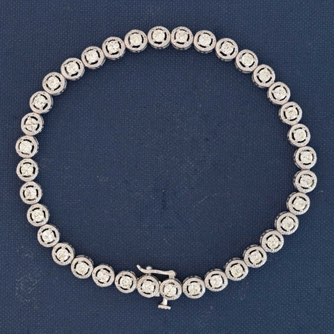 2.89ctw Vintage Old European Cut Diamond Bezel Tennis Bracelet
