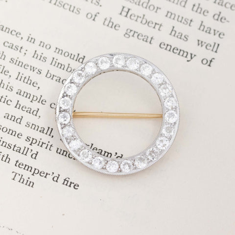 2.90ctw Art Deco Old European Cut Diamond Circle Pin