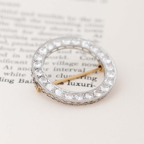 2.90ctw Art Deco Old European Cut Diamond Circle Pin