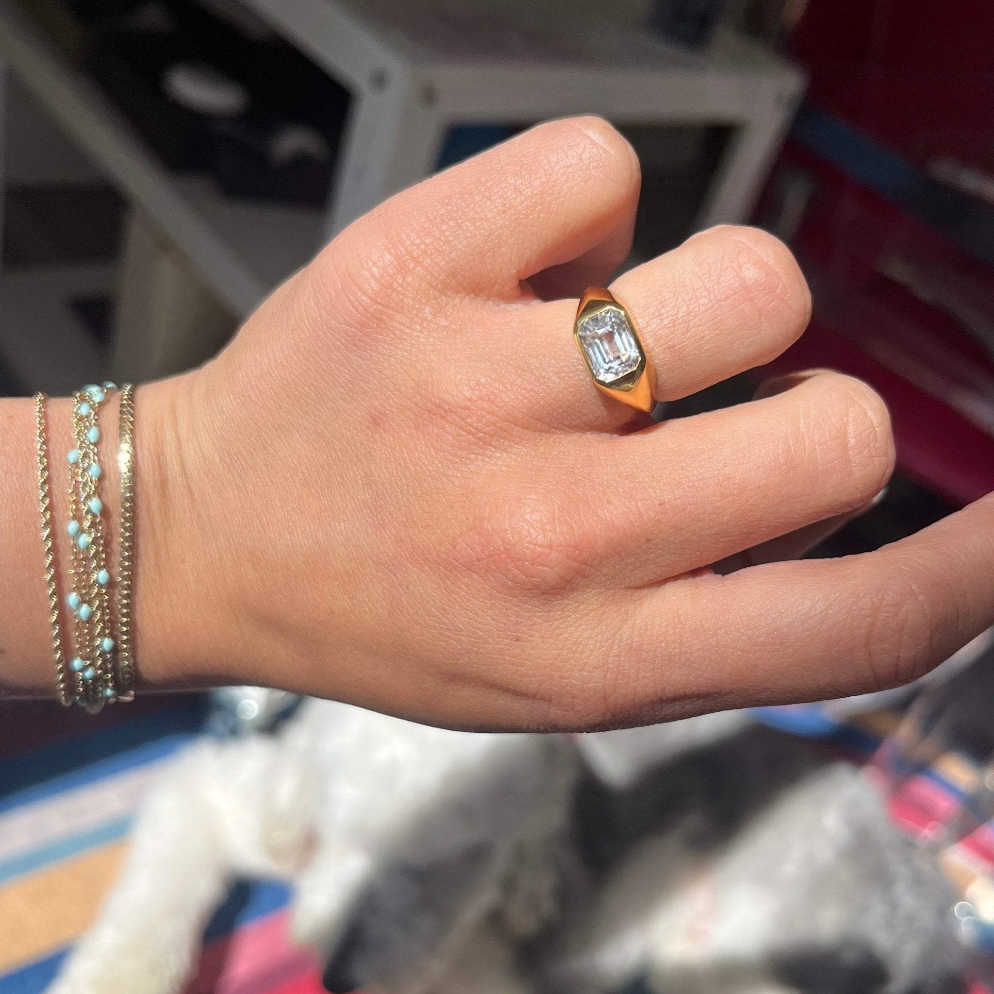 2.93ct Light Yellow (No Heat) Sapphire Bezel Solitaire