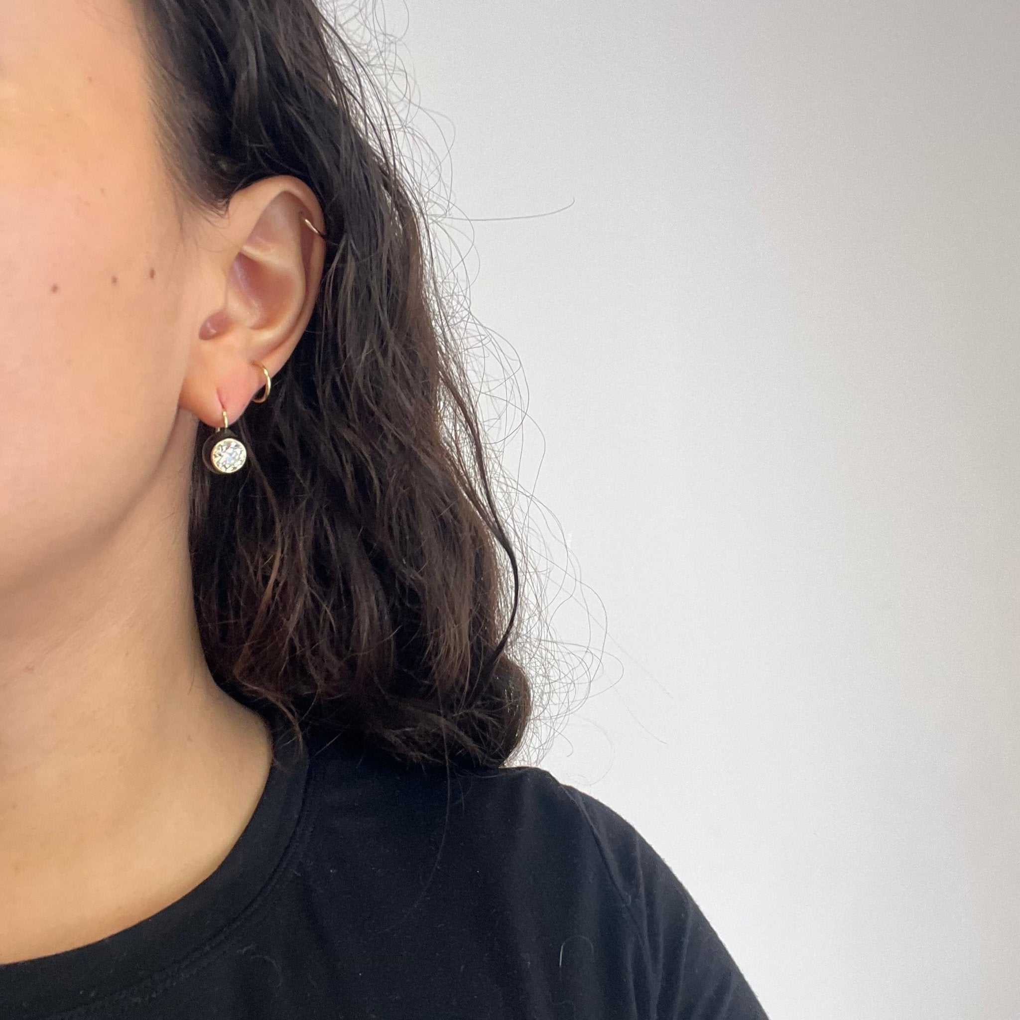 2.99ctw Old European Cut Diamond "Dot" Earrings