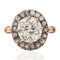 3.65ct GIA old mine cut diamond cluster ring in 14K yellow gold