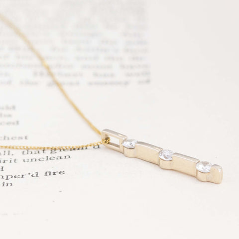 3-Stone Diamond Bar Pendant