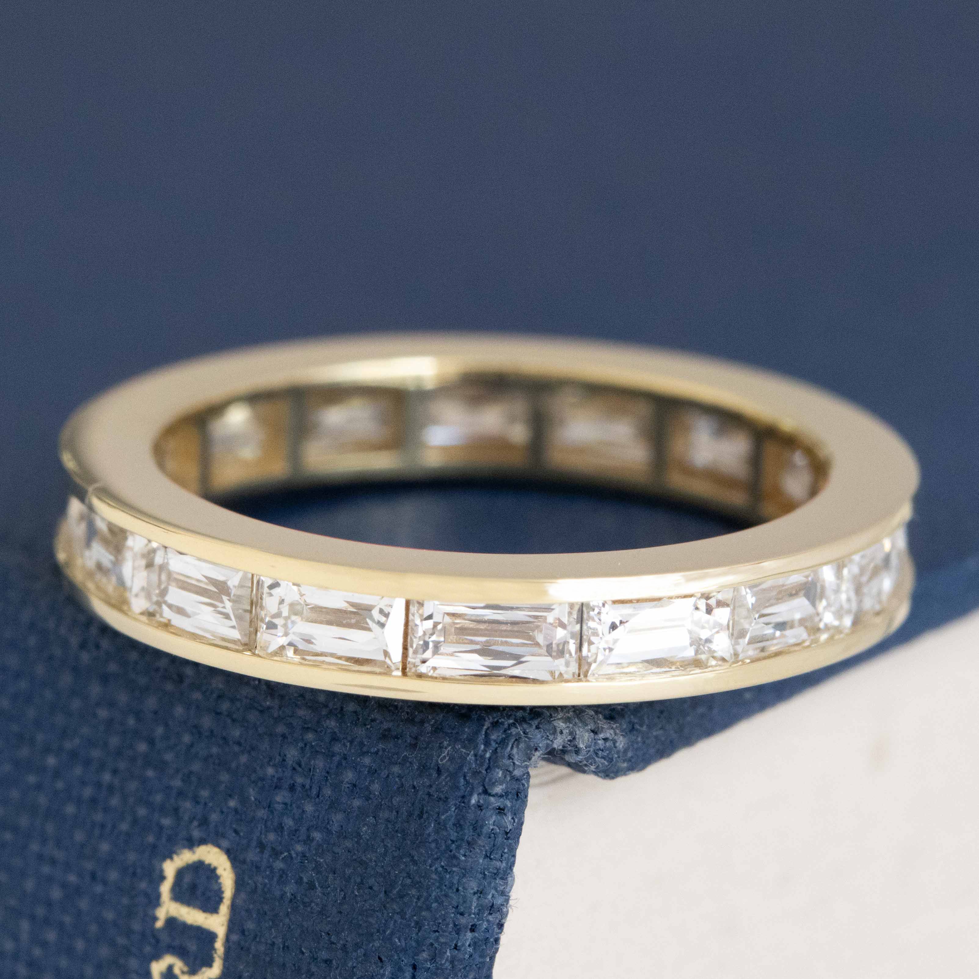 3.12ctw French Baguette Cut Diamond Eternity Band