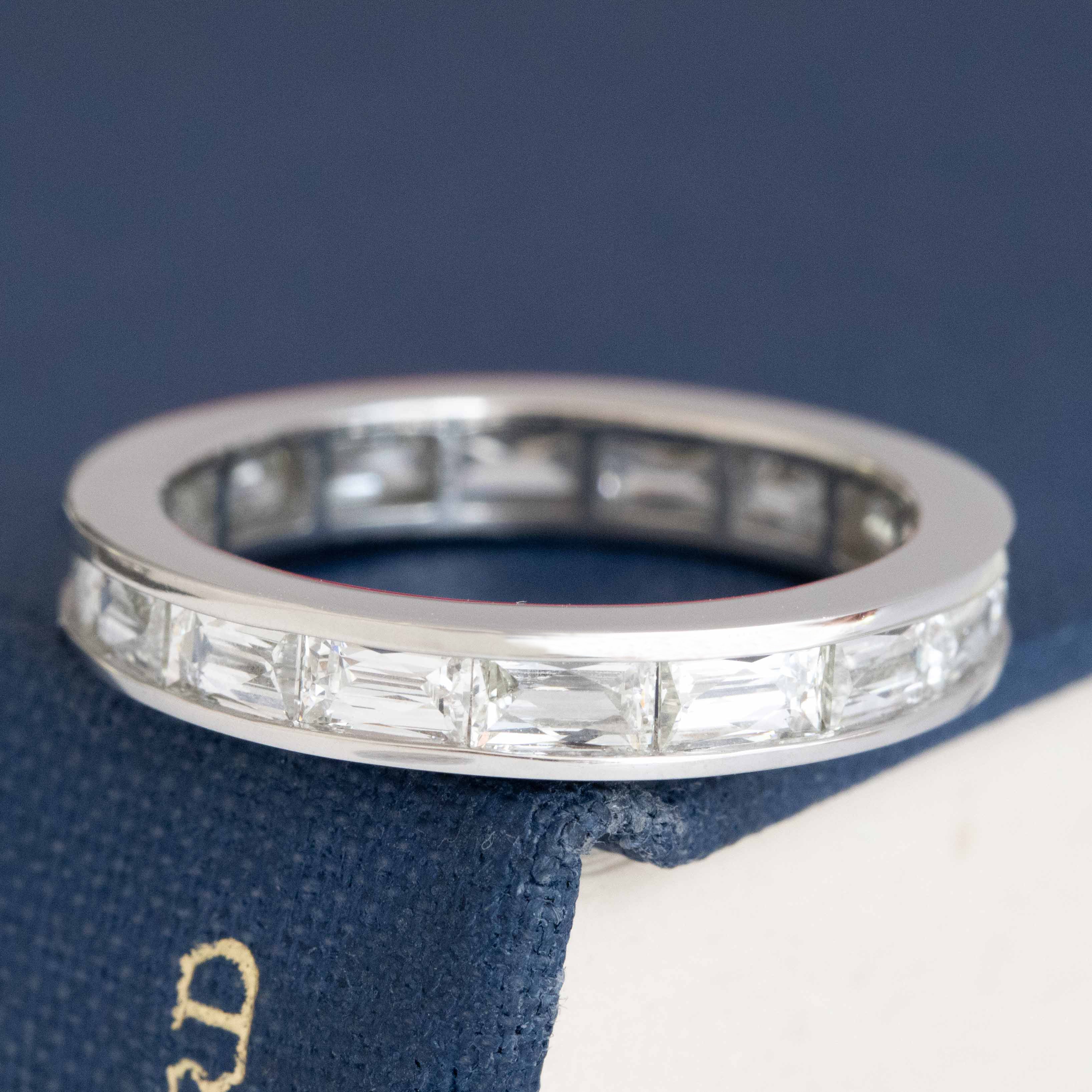 3.42ctw French Baguette Cut Diamond Eternity Band