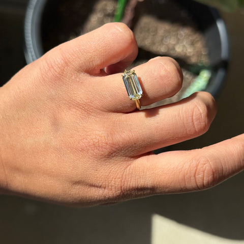 3.00ct Fancy Light Yellow Emerald Cut Diamond Solitaire, by Erika Winters