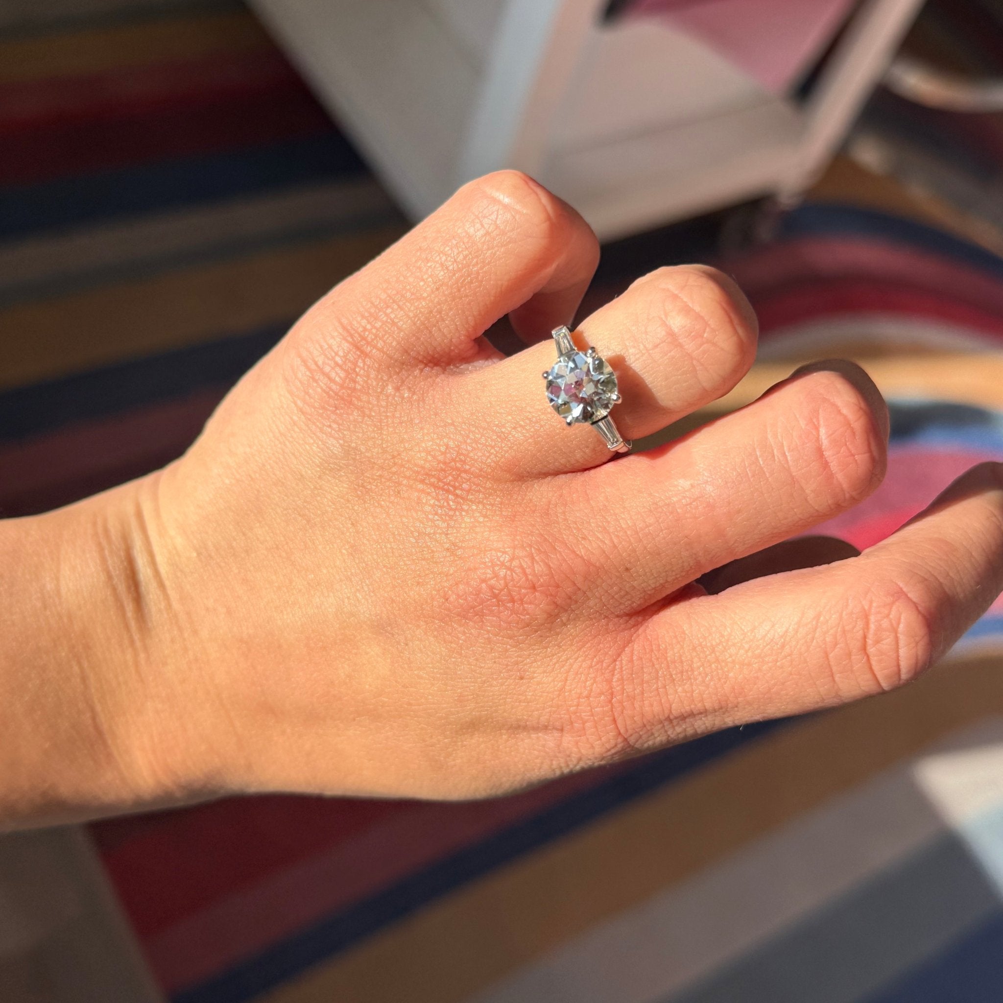 3.00ct Old European Cut Diamond Ring, GIA K VVS2