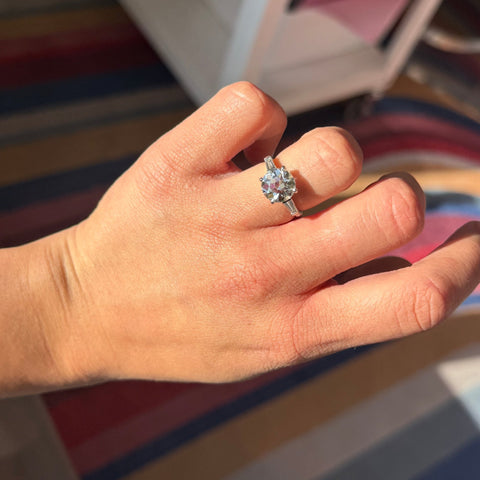 3.00ct Old European Cut Diamond Ring, GIA K VVS2