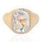 3.01ct Elongated Old Mine Cut Diamond Bezel Solitaire, GIA