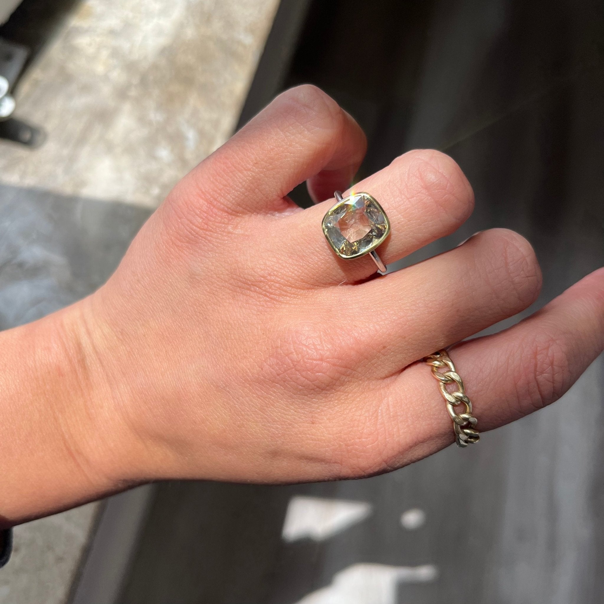 3.01ct Old Mine Cut Diamond Bezel Solitaire